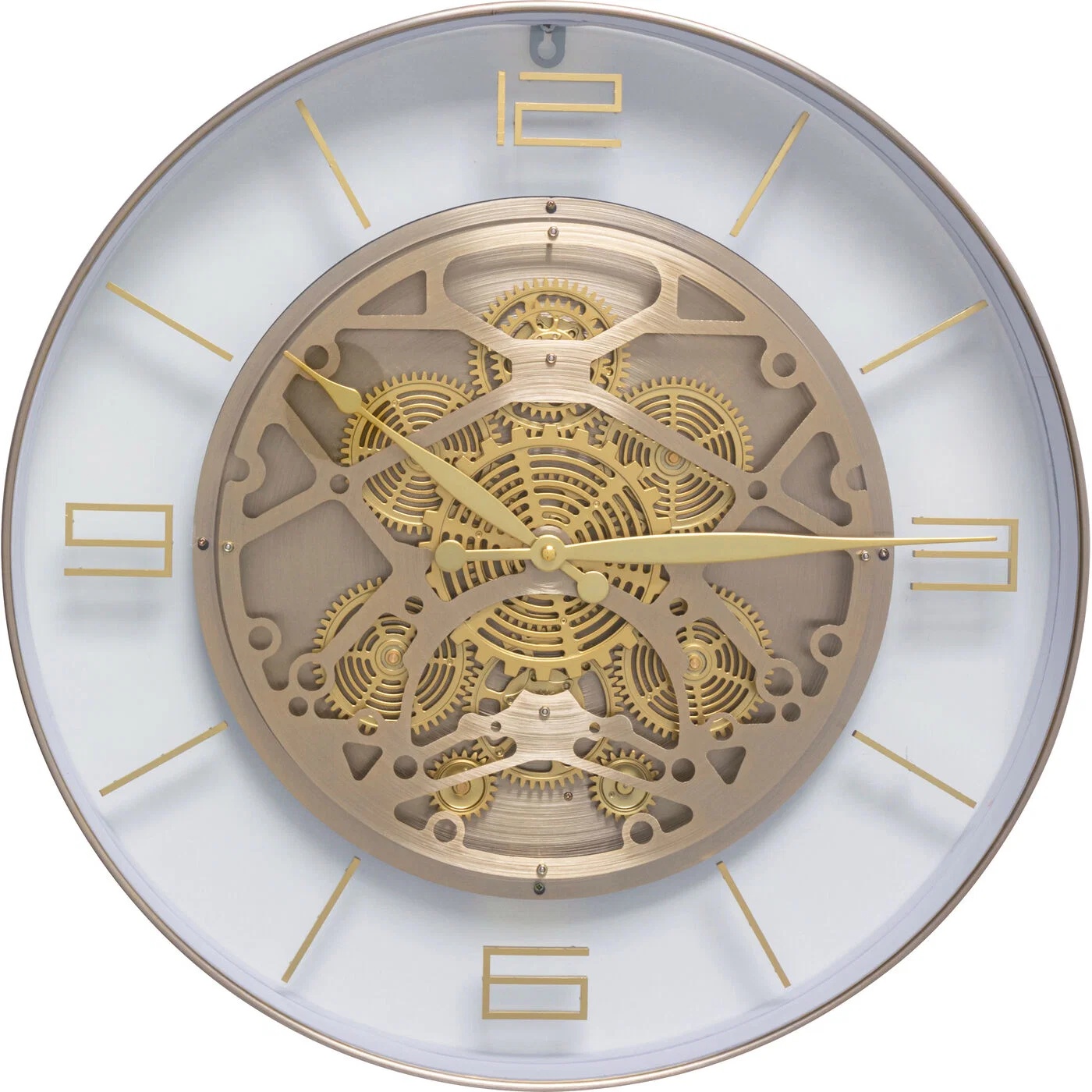Wanduhr Zahnradoptik Gold Ø 50 cm