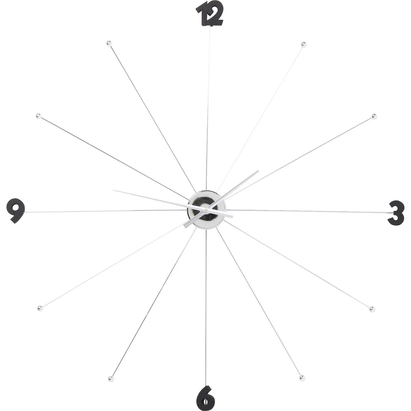 Wanduhr Schirmkranz Chrom Ø100 cm