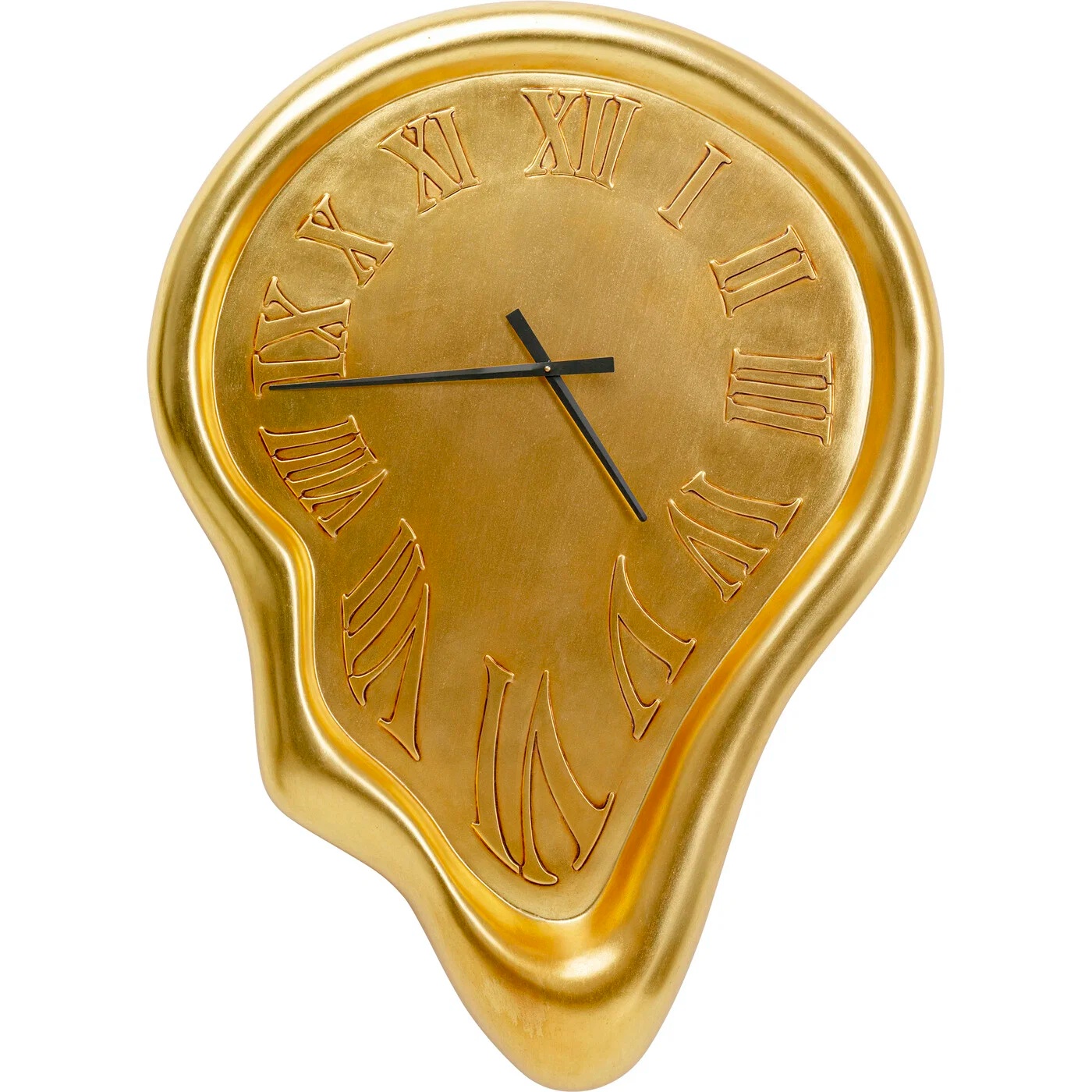 Wanduhr Zeittropfen Gold 92×127 cm