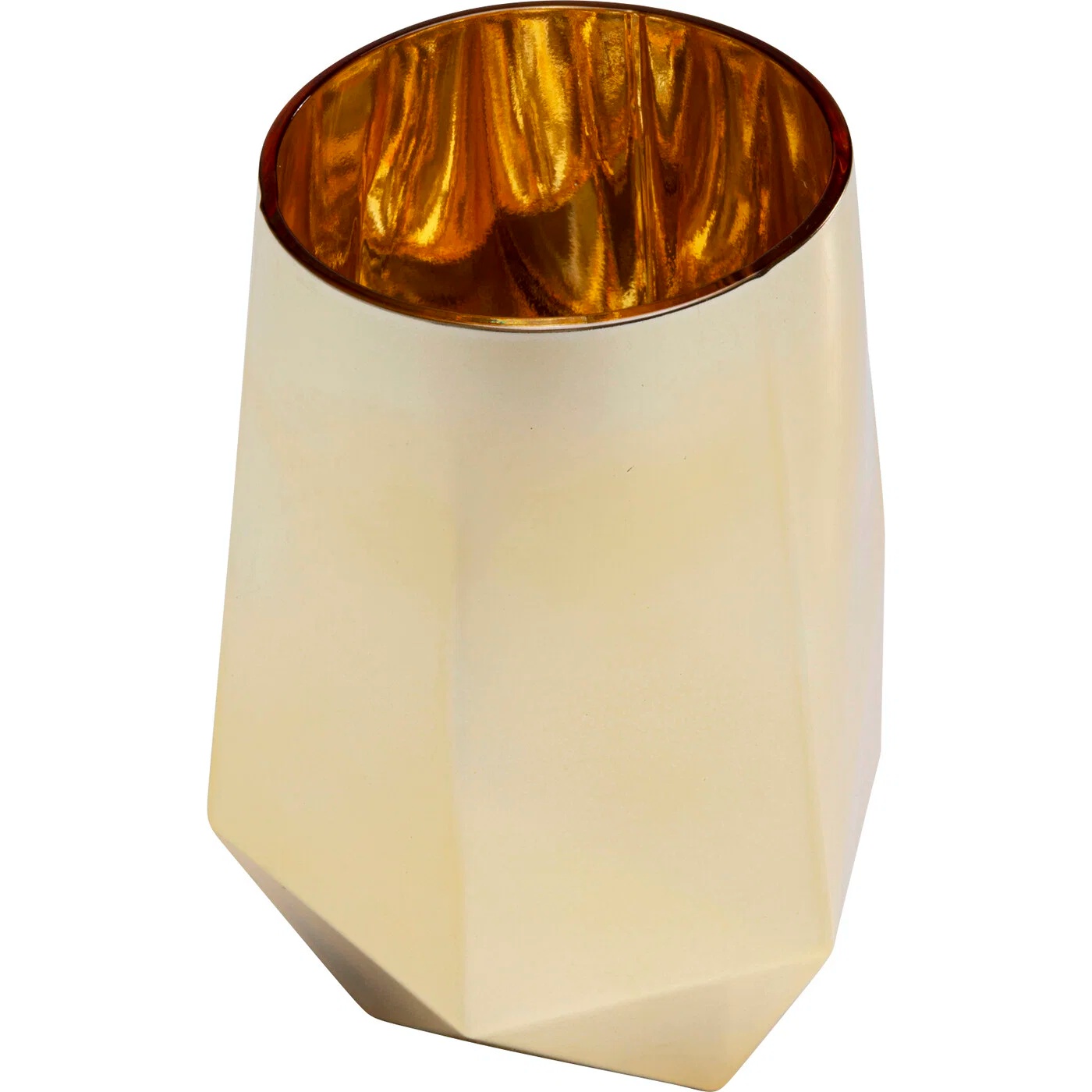 Wasserglas Facettenschliff Gold – 12er-Set