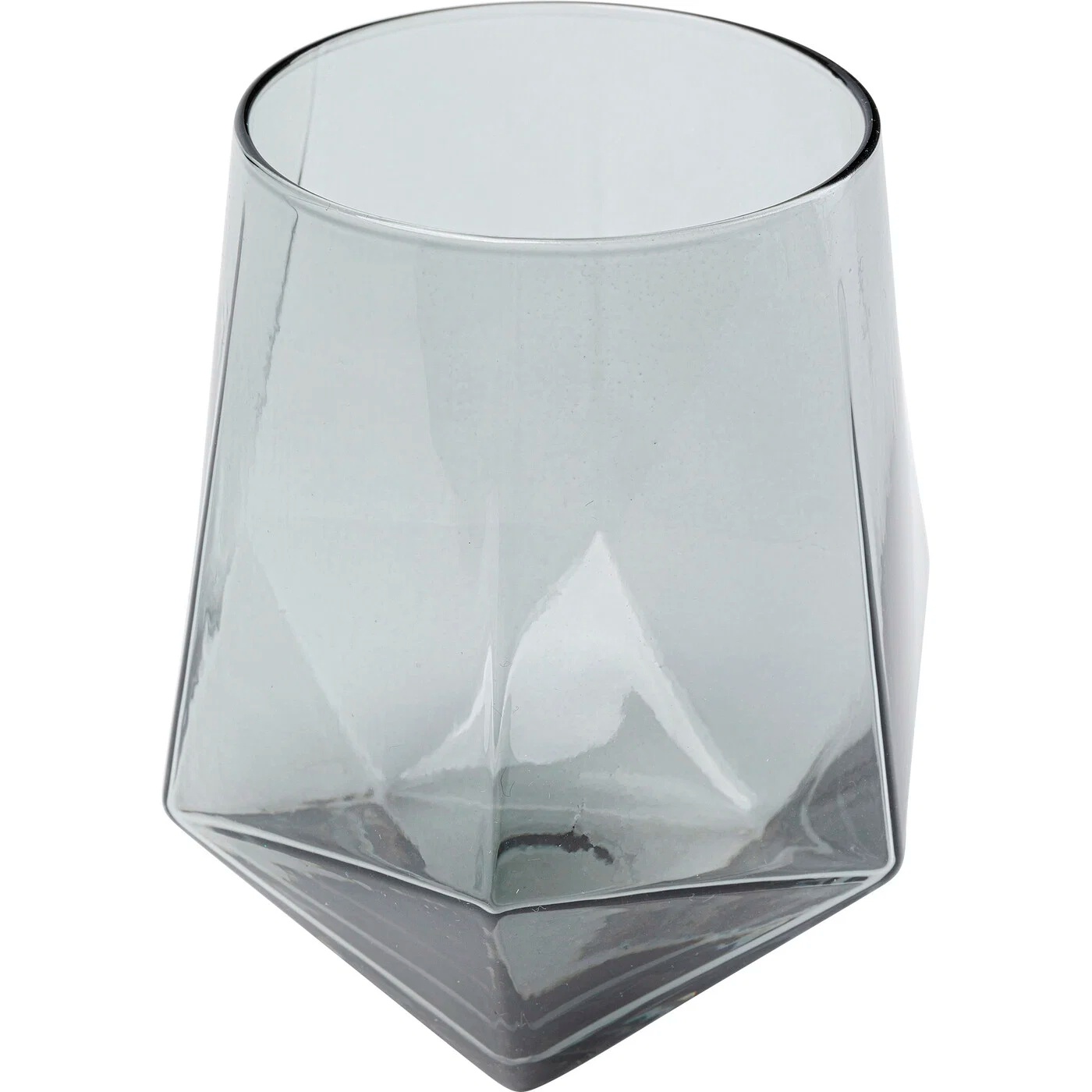 Wasserglas Facettenschliff Rauchgrau – 12er-Set