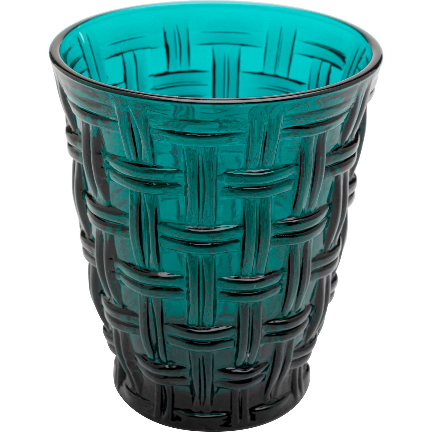 Wasserglas Gewebeschliff Petrol 10cm – 24er-Set