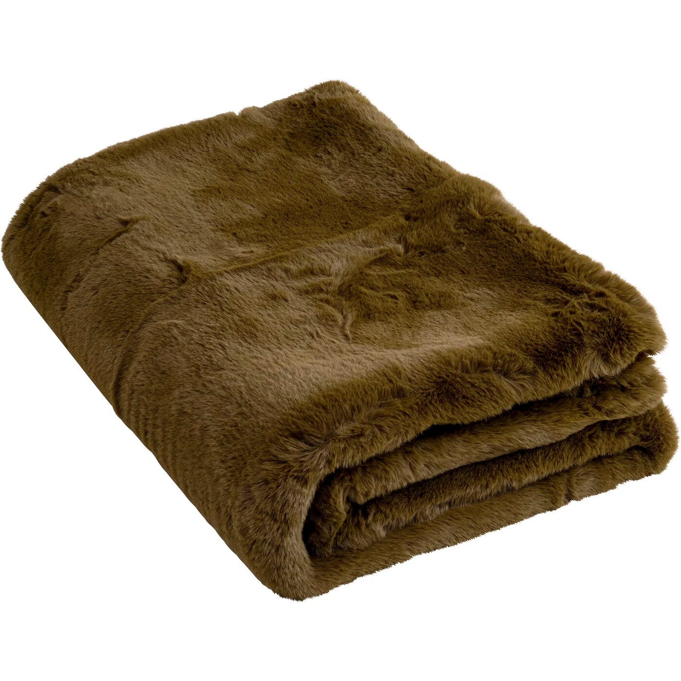 Wohndecke Flausch Oliv 150×200 cm