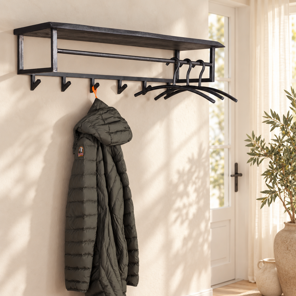 Garderobe Silva Hutablage 6 Haken